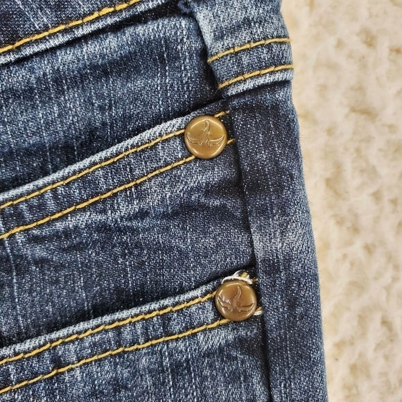 Prana Jeans Womens 8 Blue Bootcut Dark Blue Stretch Embroidered 27x32.5 - Picture 9 of 13